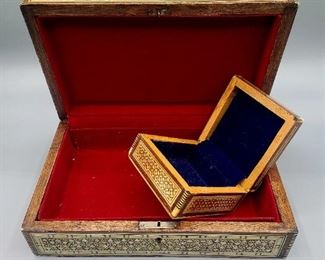 Vintage wood jewelry/token boxes