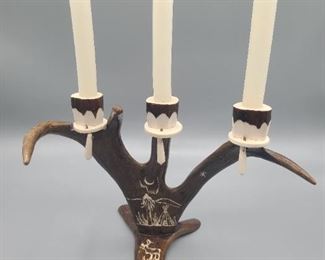 Wooden antler trio candlestick holder
*made in Finland