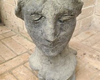 Roman woman face cement pot