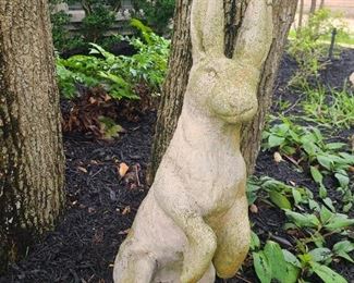 Large large eared bunny rabbit cement statue