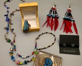 Turquoise jewelry 
*turquoise ring and turquoise studs on black card = SOLD