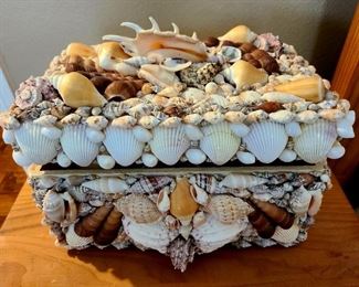 Handmade seashell jewelry box - large