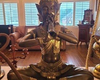 Bronze Budda w/flute
*very heavy and over 3 ft tall