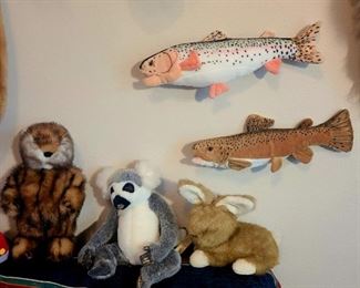 In this group shot the brown stuffed fish = SOLD