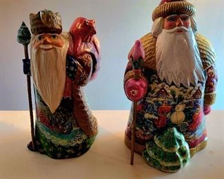 Wooden hand painted Santa's from Russia
