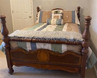 Beautiful Art Deco Full Size Bedroom Suite (includes Bed, Chest of Drawers, and Vanity. See Next 2 Pics)