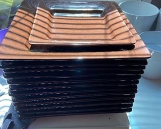 Brown square plates