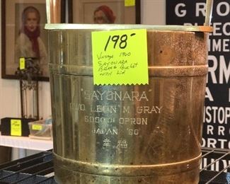 $49.50 for Vintage 1960, Sayonara Brass Bucket with Lid... Japan
