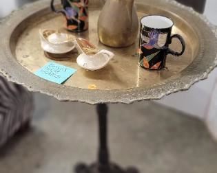 BRASS TABLE W/ DECOR