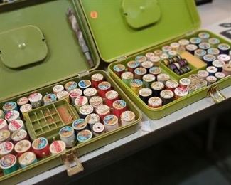 TWO VINTAGE SEWING BOXES