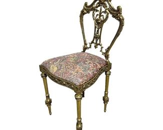 Adorable Antique Brass Accent Chair