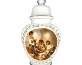 Ardalt Italy Ivory Satin Glass Ginger Jar