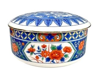 Authentic Tiffany and Co Porcelain Floral Trinket Dish with Lid