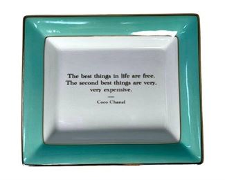 New in Box Gumps Repartee Tray with Coco Chanel Quote