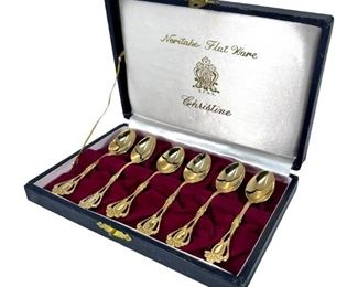 Set of 6 Noritake Christine EPNS Silver Plated Teaspoons