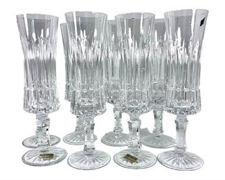 Set of 8 Villeroy and Boch Crystal Champagne Flutes