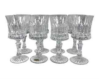 Set of 8 Villeroy and Boch Crystal Wine Glasses Water Goblets