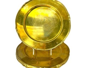 Set of 10 Brass Decorative Plates