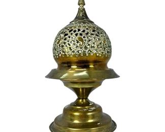 Vintage Iranian Brass Filigree Smoke Burner