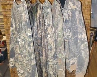 A Camo Hooded Jacket and 4 Longsleeve Camots All Size XXL