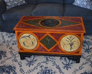 Vintage Hand Painted Blanket Chest 38" W X 18" D X 22" T
