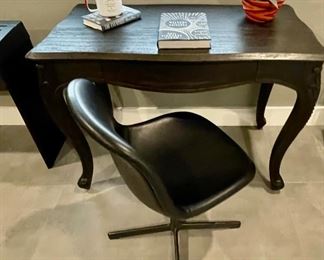 Ebony Montclair Writing Desk and New 10 Swivel Side Chair