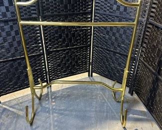 Brass Quilt Rack with Ceramic Finials