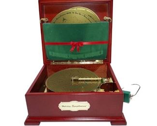 Mr Christmas Holiday Symphonium Handcrafted Wooden Music Box