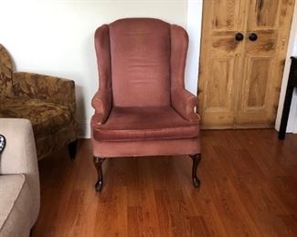 Pink Wing Back Chair