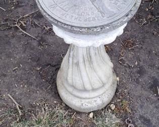 birdbath and sundial