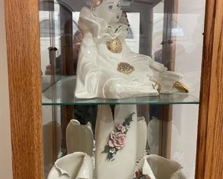 . . . pottery vases and clown figure