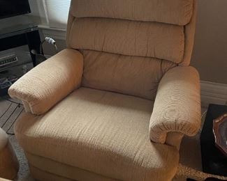 . . . neutral colored accent chair