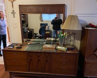 . . . beautiful mid-century mirrored dresser