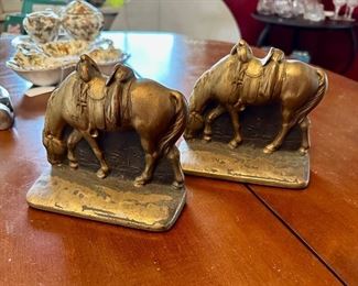 Vintage cast iron bronze horse bookings