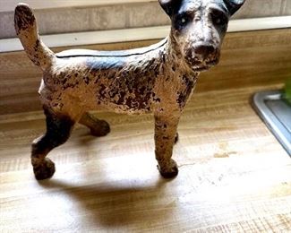 Vintage Hubly Airedale cast-iron doorstops