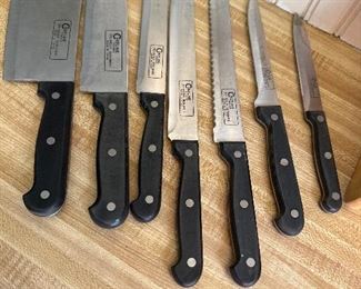 Collection of chefline cleavers, and knives