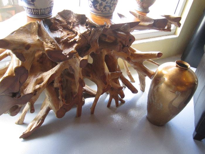 Cypress table can be used as a hall table or  lie flat as a coffee table - smooth on the backside