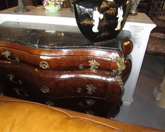 Louis XVI marble top bombay chest