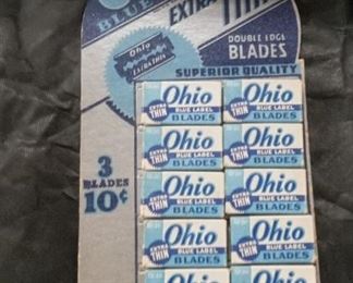 Vintage Ohio Blue Label Razor Display 