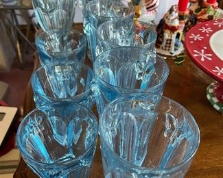 blue glass vintage