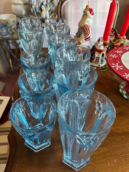 blue glass vintage