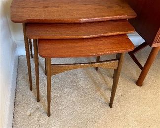 	#3	Vintage Danish teak nesting tables set of 3 26x16x19	 $225.00				