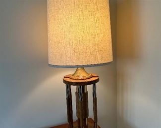 	#20	Vintage brass and wood lamp 42"H	 $60.00 				