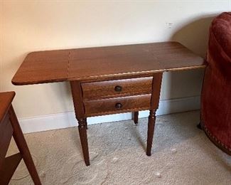 	#27	Vintage Brandt Furniture from Hagerstown, Maryland mahogany side two drawers and flip up sides 16-34x14x22	 $60.00 				