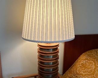 	#33	Vintage wood and brass lamp 33'H	 $60.00 				