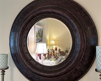 	#54	Round framed mirror 38"	 $45.00 				