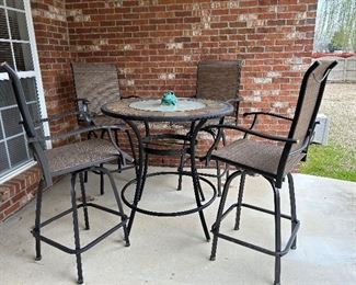 	#59	High top patio table with 4 chairs	 $100.00 				