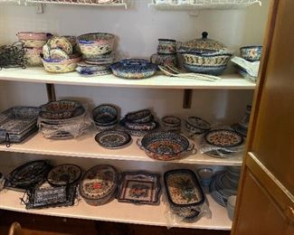 Many Polish Pottery sets