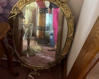 heavy brass mirror