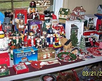 Christmas items including Nutcracker collection and houses